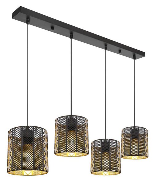 Globo 15450-4H - Lampadario a sospensione con filo ABINY 4xE27/60W/230V oro/nero