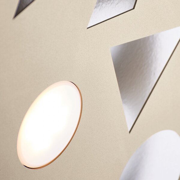 Plafoniera moderna metallo illuminando geo pl3 sl gx53 led tonda bianca sabbia - Illuminando