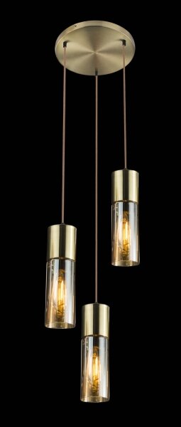 Globo 21000-3HM - Lampadario a sospensione con filo ANNIKA 3xE27/25W/230V diametro 30 cm ottone