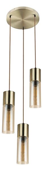 Globo 21000-3HM - Lampadario a sospensione con filo ANNIKA 3xE27/25W/230V diametro 30 cm ottone