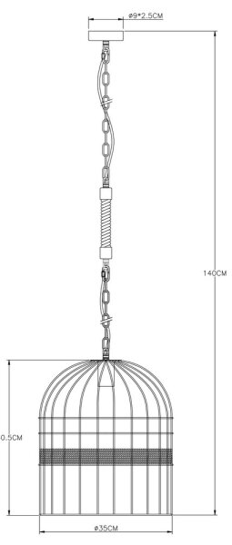 Globo 15677H1 - Lampadario su catena HALIA 1xE27/60W/230V