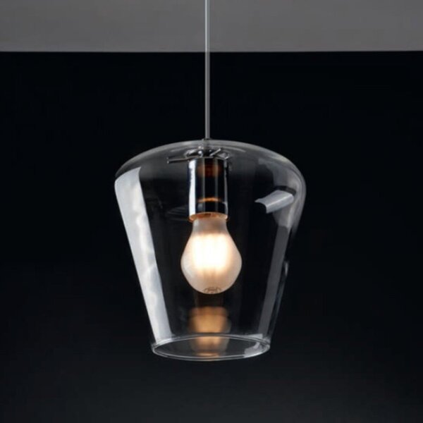 Lampadario illuminando pagoda 1b e27 led metallo vetro - Illuminando