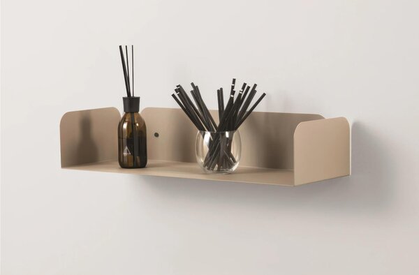 Mensola in metallo SMARTY da muro Minimal Dimensioni 60x20x h 12 cm Portata massima 17.8 kg in acciaio verniciato Beige RAL 1019