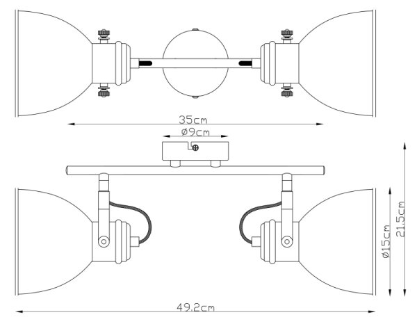 Globo 54018-2 - Luce Spot WIHO 2xE27/40W/230V