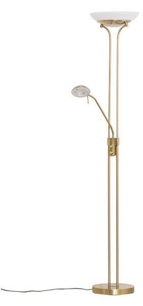 Lampada da terra Lindby, Yveta, dimmerabile, Dorato / Ottone, Soggiorno, Metallo, Moderno