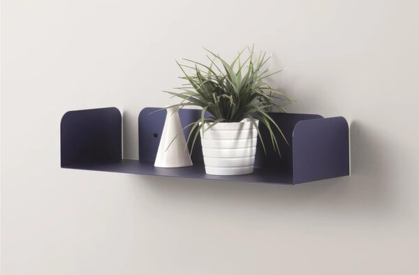 Mensola in metallo SMARTY da muro Minimal Dimensioni 60x20x h 12 cm Portata massima 17.8 kg in acciaio verniciato Blu Oceano