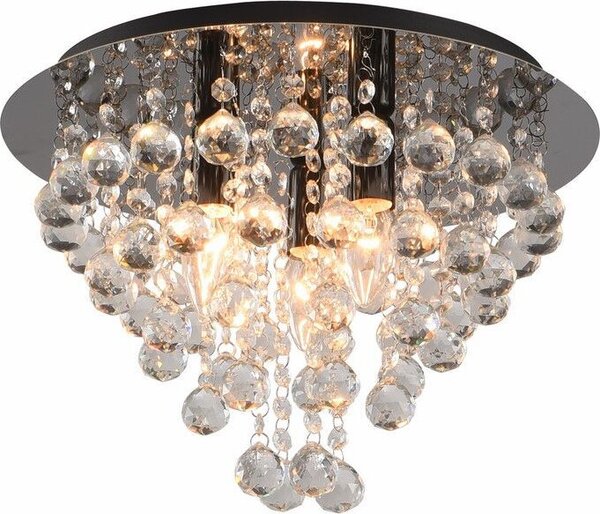 Lampada da soffitto London crystal nera 3xE14x40W in metallo, dimensioni: 26x38x38 cm, IP20 Reality