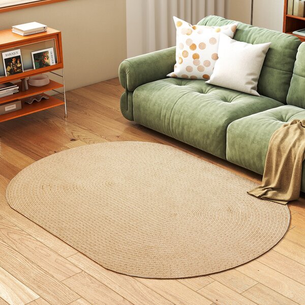 HOMCOM Tappeto da Salotto in Stile Rustico, 170x120x0.6 cm, Beige | Aosom Italy