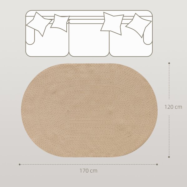 HOMCOM Tappeto da Salotto in Stile Rustico, 170x120x0.6 cm, Beige | Aosom Italy