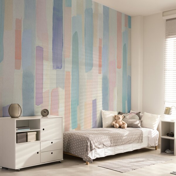 Carta da parati Strisce verticali arcobaleno, Carta da parati Acquerello, u97869 : Uwalls.it
