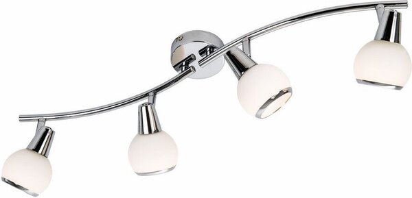 Lampada da soffitto Loris cromata 4xE14x40W in metallo, dimensioni: 14x70x12 cm, IP20, Reality