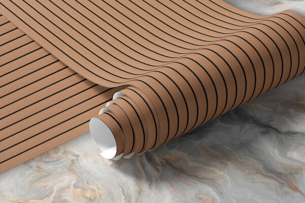 Carta da parati Doghe in legno con marmo, Carta da parati Design, u97426 : Uwalls.it