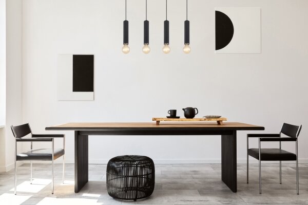Globo 15499-4H - Lampadario a sospensione con filo MARION 4xE27/60W/230V legno nero