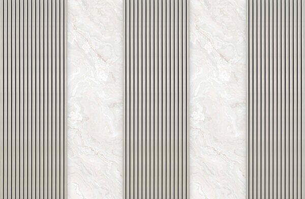 Carta da parati Doghe in legno con marmo, Carta da parati lastrazione, u97465 : Uwalls.it