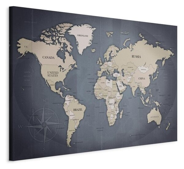 Quadro World Map: Shades of Grey