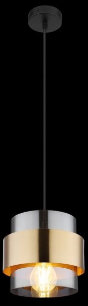 Globo 15560H - Lampadario a sospensione con filo MILEY 1xE27/60W/230V nero/ottone