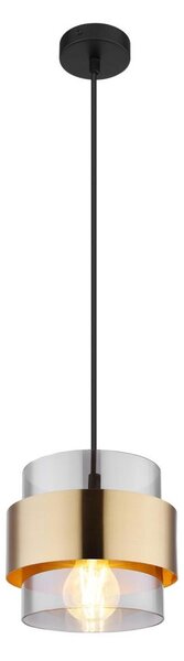 Globo 15560H - Lampadario a sospensione con filo MILEY 1xE27/60W/230V nero/ottone
