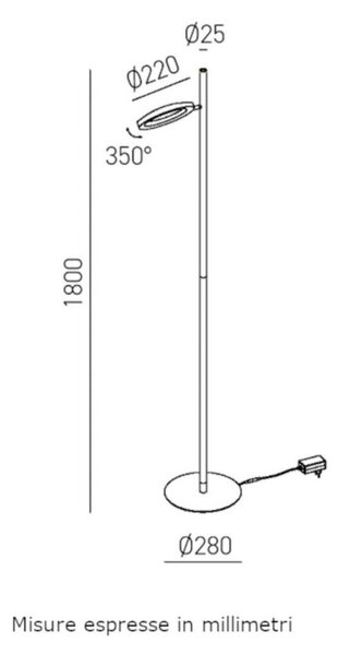 Piantana moderna gea luce gpia31 led alluminio dimmerabile orientabile - Gea Luce