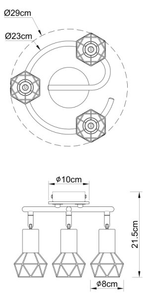 Globo 54802S-3H - Faretto XARA 3xE14/40W/230V