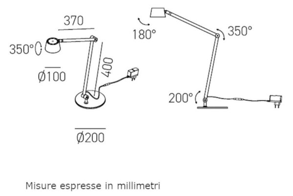 Abat-jour moderna gea luce efira feflt1 led alluminio metacrilato dimmerabile - Gea Luce