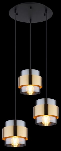 Globo 15560-3H - Lampadario a sospensione con filo MILEY 3xE27/60W/230V nero/ottone