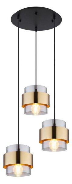 Globo 15560-3H - Lampadario a sospensione con filo MILEY 3xE27/60W/230V nero/ottone