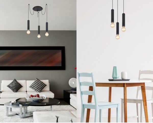Globo 15499-3H - Lampadario a sospensione con filo MARION 3xE27/60W/230V legno nero