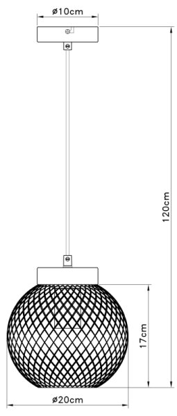 Globo 15663H - Lampadario su filo PABLO 1xE27/60W/230V
