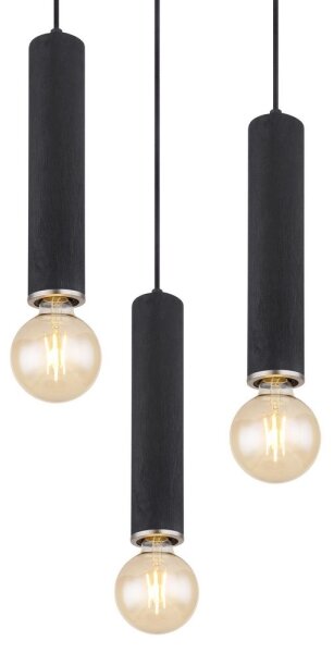 Globo 15499-3H - Lampadario a sospensione con filo MARION 3xE27/60W/230V legno nero