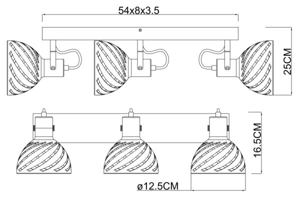 Globo 54661-3 - Faretto MORI 3xE27/40W/230V