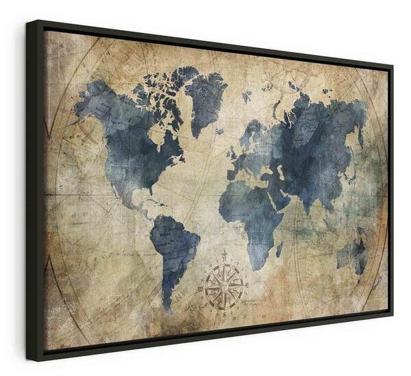 Quadro Retro Map (1 Part) Wide
