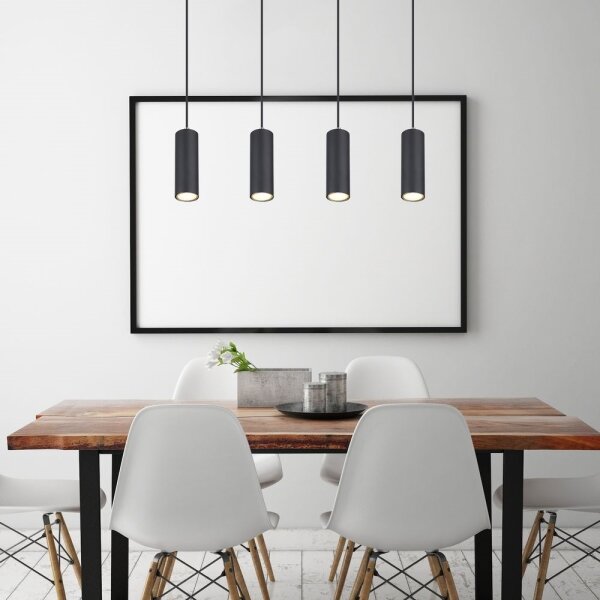 Globo 57911-4HB - Lampadario a sospensione con filo ROBBY 4xGU10/35W/230V nero
