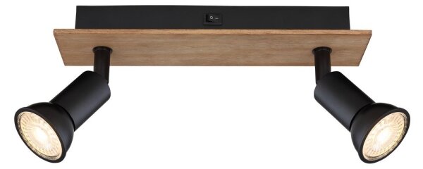 Globo 57998-2W - Luce Spot DREW 2xGU10/35W/230V legno/nero