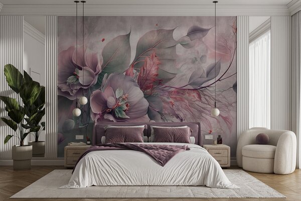 Carta da parati Fiori di chimera nei colori rosa, Carta da parati 3D, Carta da parati Fiori 3D, u93930v2 : Uwalls.it