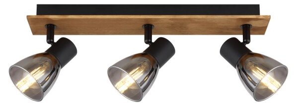 Globo 54307-3W - Luce Spot CLAUDE 3xE14/40W/230V nero/legno