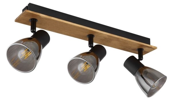 Globo 54307-3W - Luce Spot CLAUDE 3xE14/40W/230V nero/legno