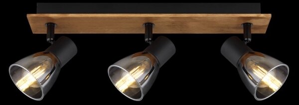 Globo 54307-3W - Luce Spot CLAUDE 3xE14/40W/230V nero/legno