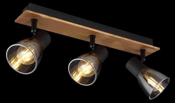 Globo 54307-3W - Luce Spot CLAUDE 3xE14/40W/230V nero/legno