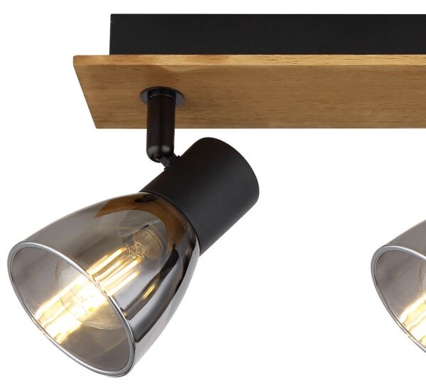 Globo 54307-3W - Luce Spot CLAUDE 3xE14/40W/230V nero/legno