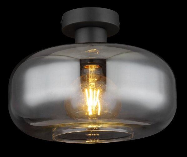 Globo 15566D - Lampadario a plafone GIUSEPPE 1xE27/40W/230V diametro 28 cm grigio
