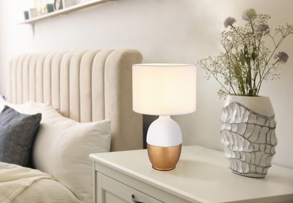 Globo 21627W - Lampada da tavolo VALENTINO 1xE14/40W/230V bianco