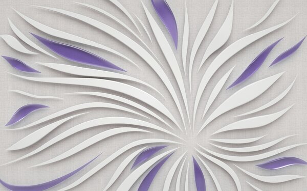 Carta da parati Fiore astratto su tessuto nei colori viola, Carta da parati 3D, u06452v3 : Uwalls.it