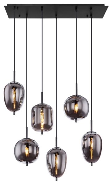 Globo 15345-6 - Lampadario a sospensione con filo BLACKY 6xE14/40W/230V nero