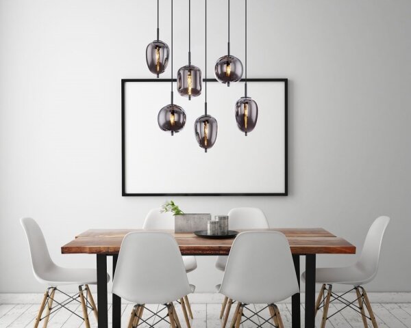 Globo 15345-6 - Lampadario a sospensione con filo BLACKY 6xE14/40W/230V nero