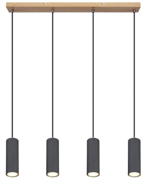 Globo 57911-4HG - Lampadario a sospensione con filo ROBBY 4xGU10/35W/230V grigio/marrone