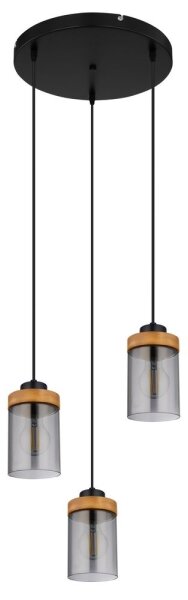 Globo 15557-3H - Lampadario a sospensione con filo FINCA 3xE27/40W/230V metallo/legno