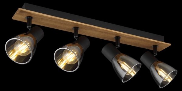 Globo 54307-4W - Luce Spot CLAUDE 4xE14/40W/230V nero/legno