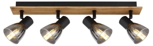 Globo 54307-4W - Luce Spot CLAUDE 4xE14/40W/230V nero/legno