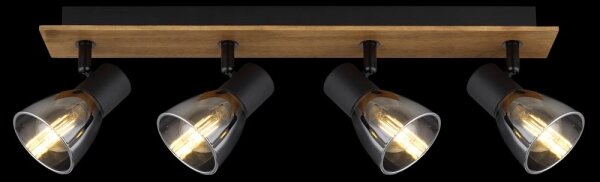 Globo 54307-4W - Luce Spot CLAUDE 4xE14/40W/230V nero/legno