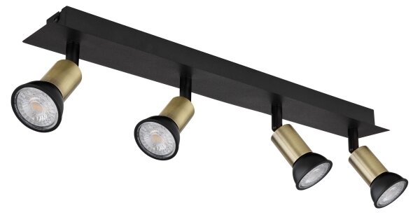 Globo 57998-4B - Faretto DREW 4xGU10/35W/230V nero/ottone